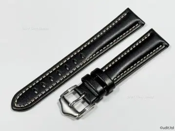 러그 폭 18mm 코도반 천연 가죽 벨트 블랙 실버 비죠 시계용 밴딩