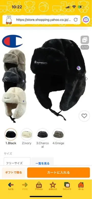 Champion 블랙 플라이트 캡 프리 사이즈