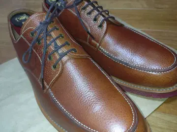 극미품 스코치 그레인 가죽 신발 26.5cm 브라운