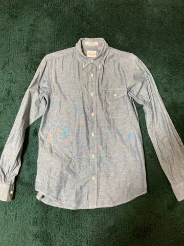 USA제 세로 샴브레이 버튼 다운 칼라 세로 쁘띠