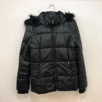 게스 GUESS 퍼 부착 후드 다운 자켓 블랙