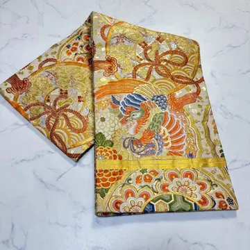 금실 후쿠로 오비 봉황 무늬