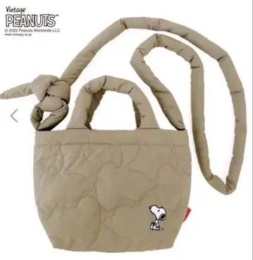 PEANUTS 스누피 미니 숄더 토트백 베이지