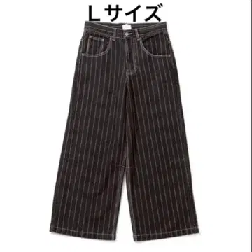 [ BlessU ] 스트라이프 배기 데님 팬츠