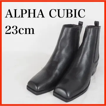G1106*ALPHA CUBIC*숏부츠*23cm*블랙