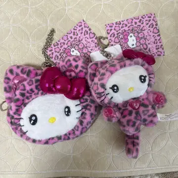 헬로키티 갸루 고양이 파우치와  키 세트 2개 세트 새상품