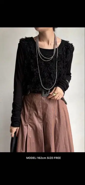 DouDou 자카드 블랙 니트 베스트 미사용 새상품