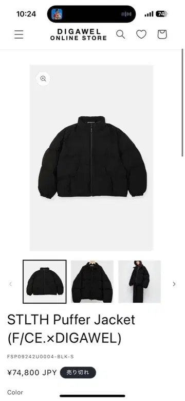 STLTH Puffer Jacket (F/CE. x DIGAWEL)