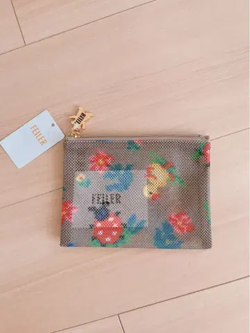 FEILER 미사용 새상품 하이 메쉬 꽃무늬 파우치
