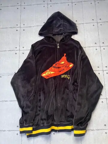 LRG 벨로아 후드티 XL 자수 로고 집업