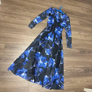 원피스 꽃무늬 롱 슬리브 맥시 드레스