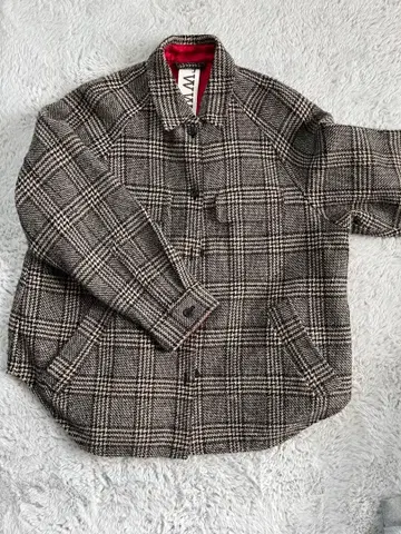 TWW 체크 무늬 울 자켓