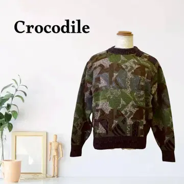 zG713 [ M ] Crocodile 니트 오버 사이즈 크루넥