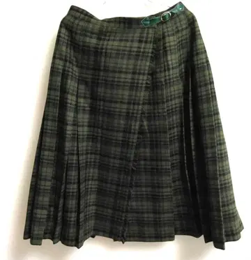 cassandre 이탈리아제 울 플리츠 스커트 42M 체크 새상품급