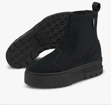 새상품 PUWA 사이드 고어 부츠 블랙 메이즈 첼시