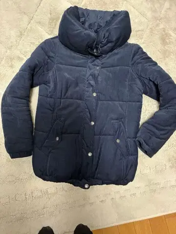 새상품 ELLE 다운 자켓 코듀로이 사이즈 40 네이비