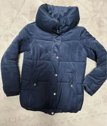 새상품 ELLE 다운 자켓 코듀로이 사이즈 40 네이비