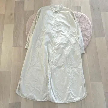 SHIPS Days 면 100% 롱 셔츠 원피스 내추럴 베이직