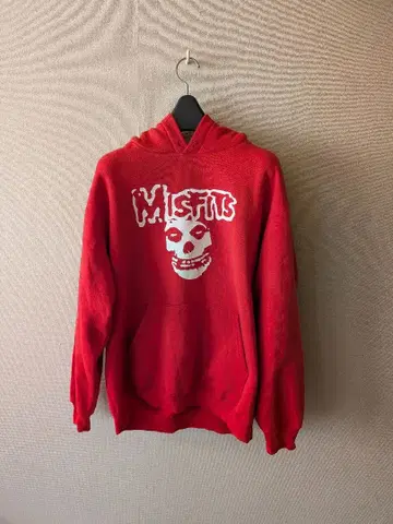 Misfits 스컬 프린트 레드 후드티