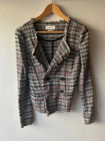ISABEL TOILE MARANT 트위드 노카라 자켓