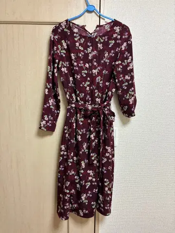 꽃무늬 원피스 와인 레드 사이즈 3