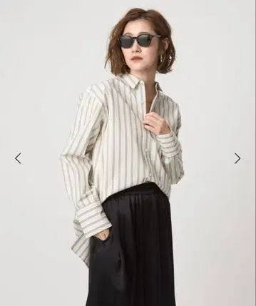 conte 코튼 스트라이프 레귤러 카라 셔츠