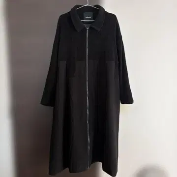 melange 메주 블랙 롱 코트