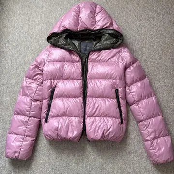 DUVETICA 후드 부착 다운 자켓 40 사이즈 핑크