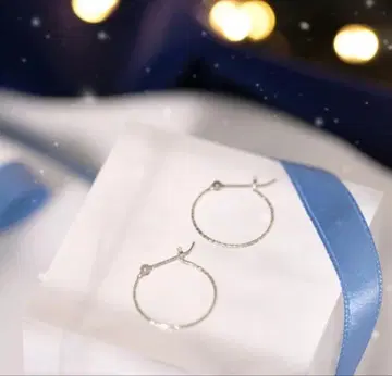 BLOOM K10 화이트 골드 후프 귀걸이