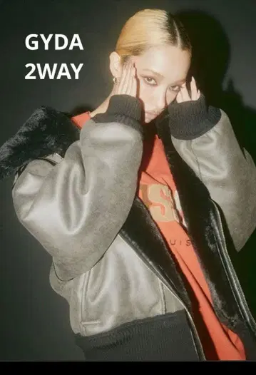 GYDA 2WAY 엑스포즈 자수 무스탕 코트