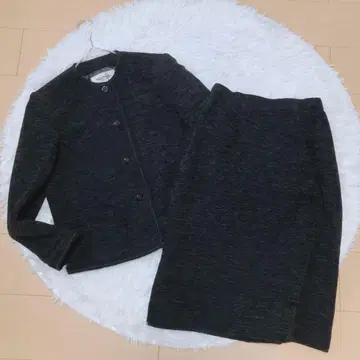 레트로 MILOMBRE 스커트 셋업 수트 코듀로이풍 블랙 고급