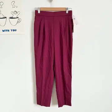 글로벌 워크 새상품 우츠쿠 실루엣 테이퍼드 팬츠 레이온