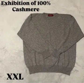 Exhibition 100% 캐시미어 소재의 그레이 크루넥 스웨터 XXL