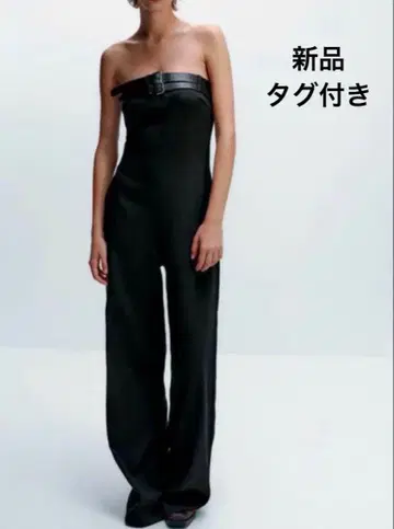 새상품 ZARA 올인원 벨트 포함 블랙 점퍼 수트