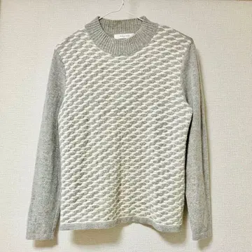 캐시미어 100% 니트 스웨터 하이넥 그레이 사이즈 M 일본제