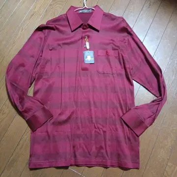 mario giordano 와인 레드 스트라이프 피케 셔츠