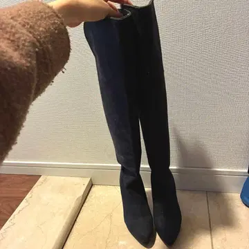 [ 새상품급 ] 니하이 부츠 S 사이즈 에스페란자 스웨이드 하이힐 블랙