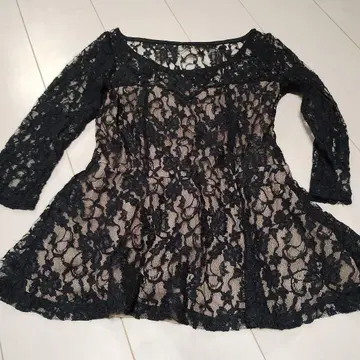 그런지 레이스 블라우스 블랙 상의 Y2K 헤이세이 걸리시 펑크 록