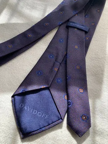 DAVIDOFF 다크 블루 꽃무늬 넥타이