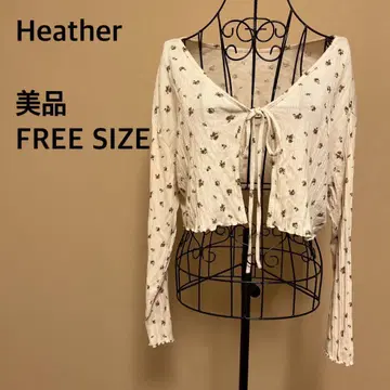 [ 새상품급 ] Heather/가디건/볼레로/발레 룩/리본/코튼