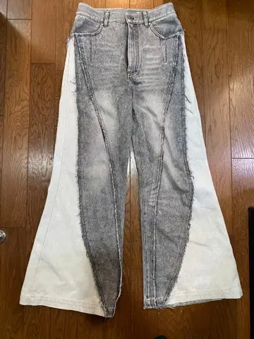 Jent Louis 하이웨스트 와이드 레그 데님