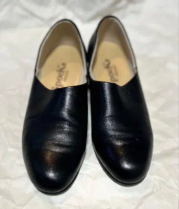 Spock 블랙 가죽 로퍼 낮은 힐