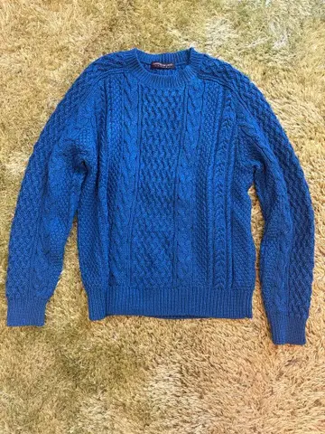 [ 새상품급 ] 투모로우랜드 트리코 케이블 니트 스웨터 블루
