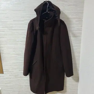 이네드옴 캐시미어 혼방 울 코트 집업 후디