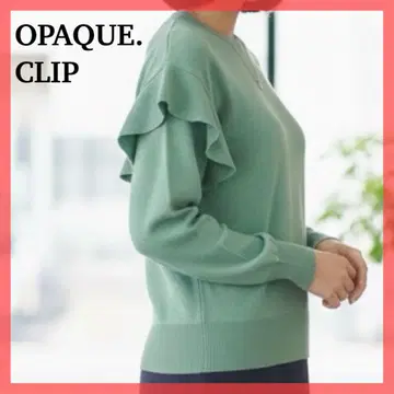 [컨디션 최상] 오파크 클립 스웨터 니트 프릴 얇은 소재 블루 계열 S