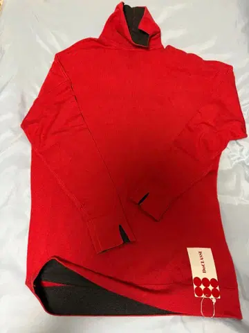 여성용 하이넥 스웨터 S 레드