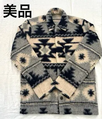 [ 새상품급 ] 네이티브 무늬 커버올 울 자켓 아우터