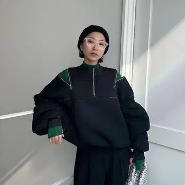 [ 택 포함 ] cut zip over SW / 지퍼 맨투맨