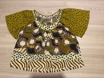 츠모리치사토의 귀여운 몽글몽글 패턴 울 천축 티셔츠