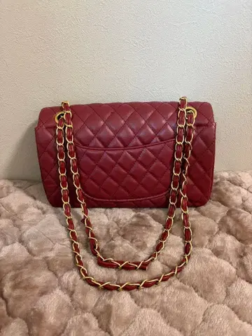 버건디 퀼팅 핸드백 체인 숄더 보르도